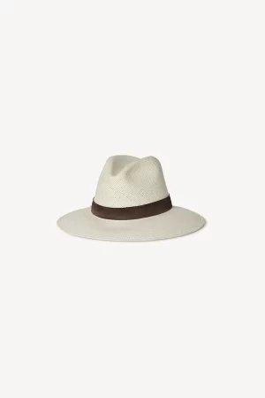 JANESSA LEONE Marcell Packable Straw Fedora Hat