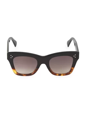 CELINE  50MM Square Cat-Eye Sunglasses (Black Havana)