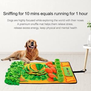 Pet Snuffle Mat for Dogs Sniff Mat Nosework Feeding Mat Slow Feeder Interactive Dog Puzzle Toys for Training and Stress Relief Encourages Natural Foraging Skills (31”x19”)