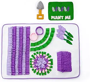 Injoya Lavender Garden Snuffle Mat for Dogs, Enrichment Feeding Puzzle, Slow Feeder, Stress Relief, Eco-Friendly, Durable, Machine Washable, Ideal Gift for All Dog Breeds and Ages