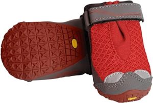 Ruffwear, Grip Trex Dog Boots, Outdoor Booties with Rubber Soles for Hiking and Running, Red Sumac