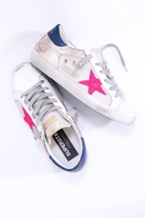 Golden Goose Sneakers Pink Star Silver Glitter